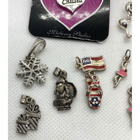 Vintage - Now Lot of (20) Charms Pendants Ballet Tennis Snowflake Flag Hat - Picture 7 of 10
